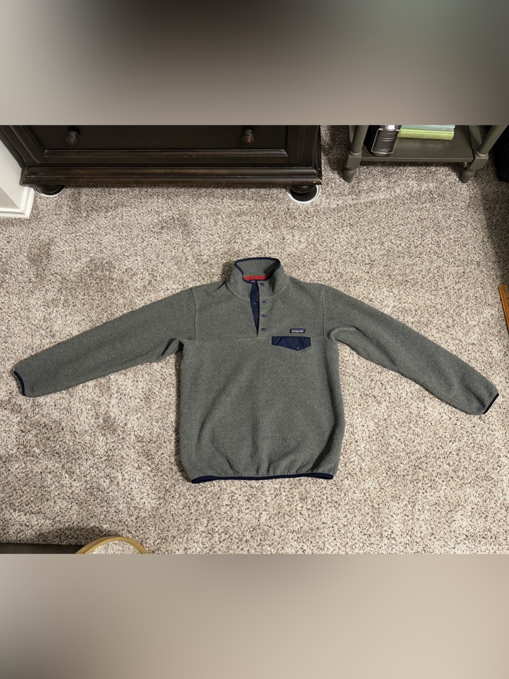 Patagonia Lightweight Synchilla Snap-T Pullover Gray & Blue Women’s Medium